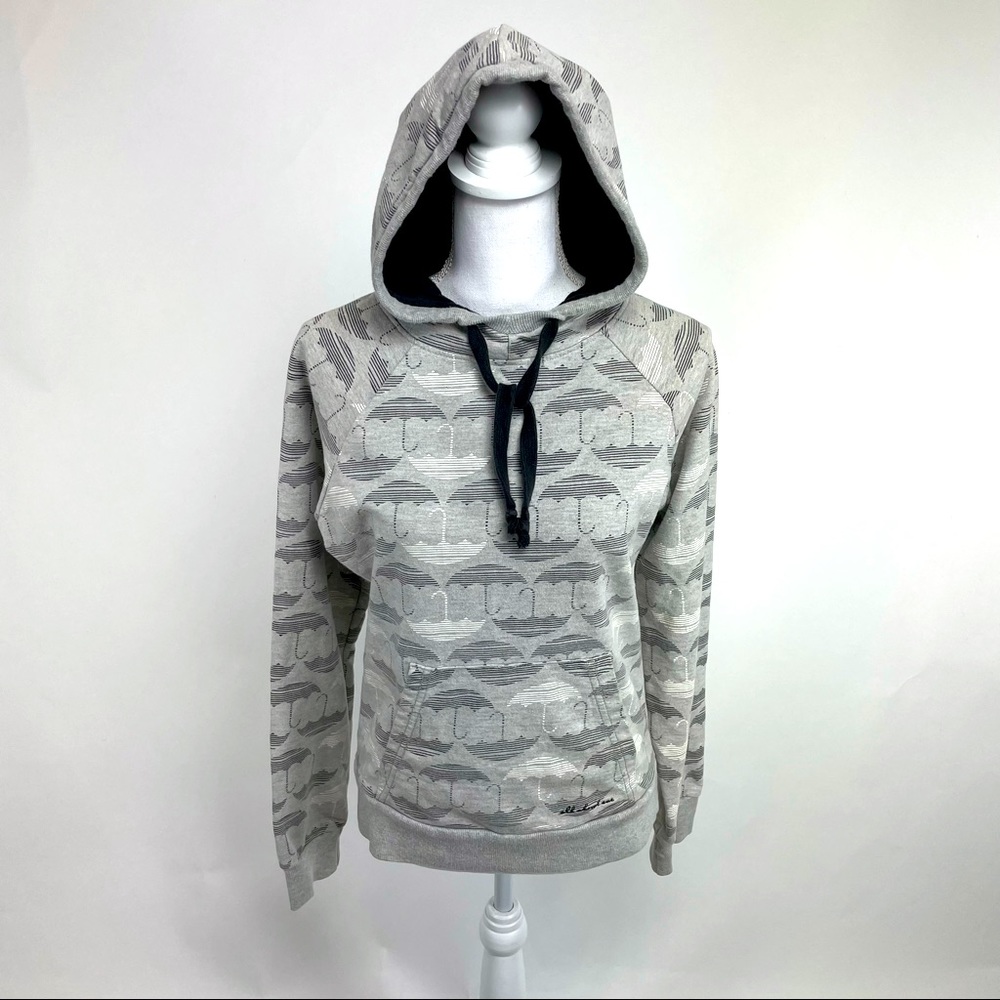 🌻EUC All About Eve Hoodie Umbrella Design Blk & Grey Size: 12